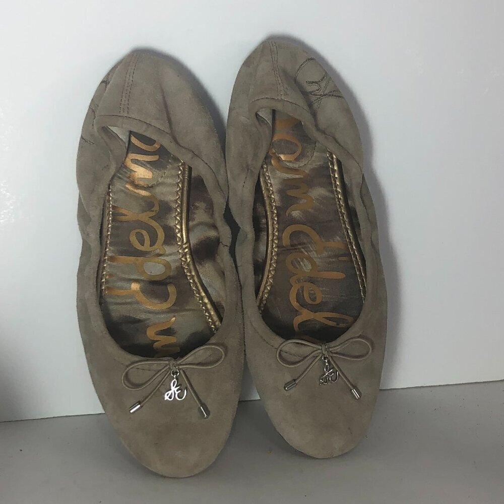 SAM EDELMAN Felicia Flats Women's Size 7.5 Tan Bow Leather Shoes A4085LP255 - Picture 4 of 14